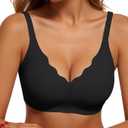 Womens Wireless Bras Push Up Bralette Supportive Everyday Bras Seamless Full Coverage Comfort T-Shirt Bra, Size XL