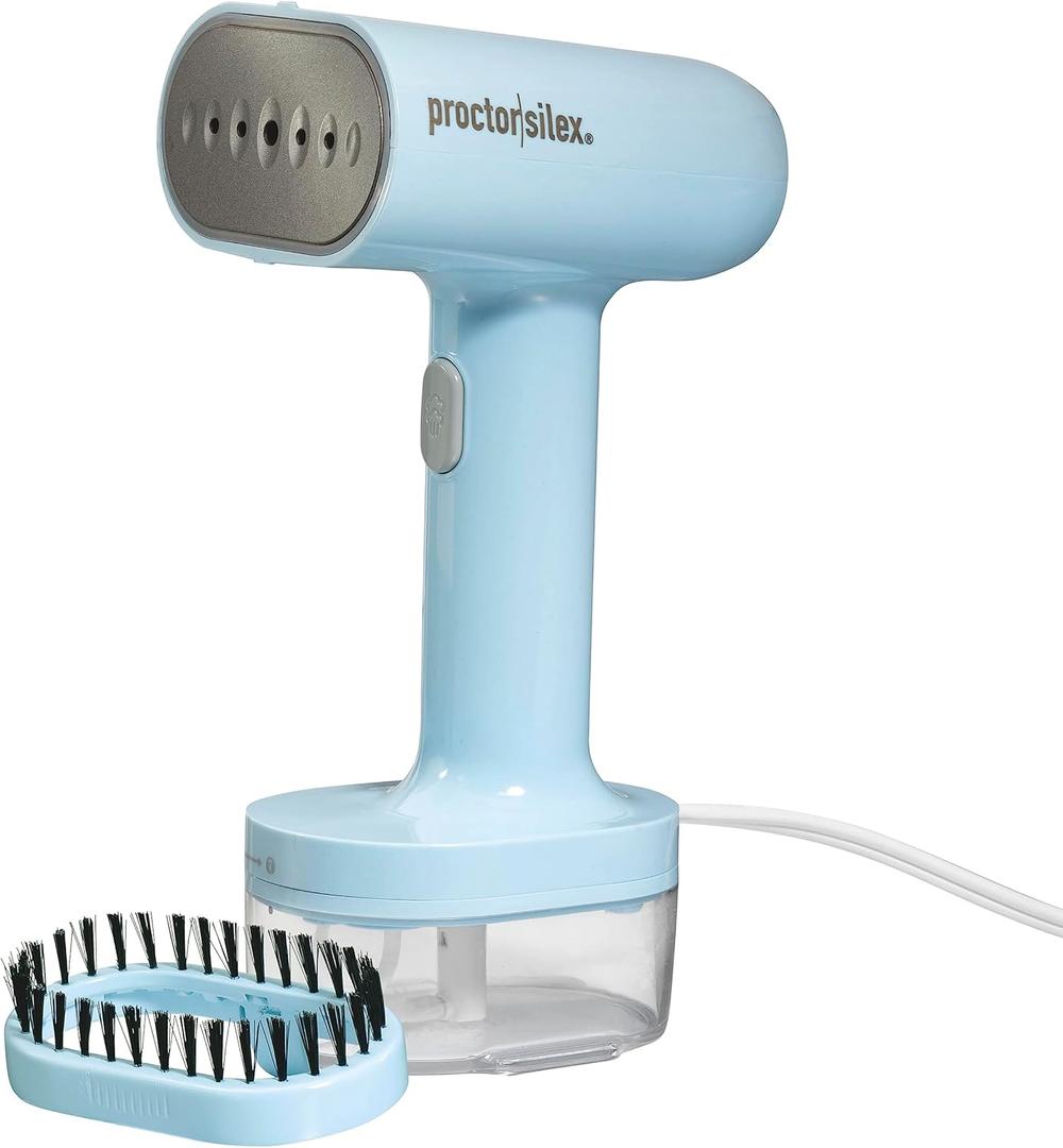 Proctor Silex Compact Travel Iron & Garment Steamer for Clothes, Ready in 45 Seconds for 7 Minutes of Continuous Use, Portable and Lightweight, Vacation Essentials, 1200 Watts, 120 ml Water Tank, Blue