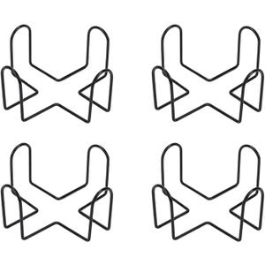Coshar 4 Pack Metal Coaster Holder Thick Iron Wires Holder Storage for Square Polygonal Round Coasters, Fit 4 to 7 Coasters (Black)