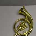Lewtemi Gold Horn Musical Instruments Toy for Kid Toddler Fake Plastic Preschool Music Toy Gift Portable Wind Instrument Early Educational Teaching Songs Gifts for Toddlers Children