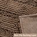 Household Bathroom Washable Non Absorbent Bath Mat 23 x 17 Inch Brown