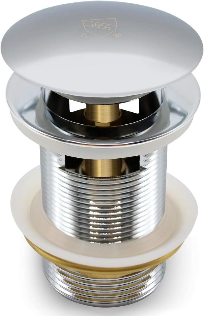 FerdY Pop-up Drain for Freestanding Bathtub, Polished Chrome Finish, cUPC Certification, Freestanding Bathtub Drain Stopper