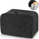 Black Toaster Cover 2 Slice, Two Slice Bread Machine Covers Quilted Toaster Covers Bread Maker Universal Size Kitchen Appliance Cover Polyester and Cotton Quilted, Dust and Fingerprint Protection