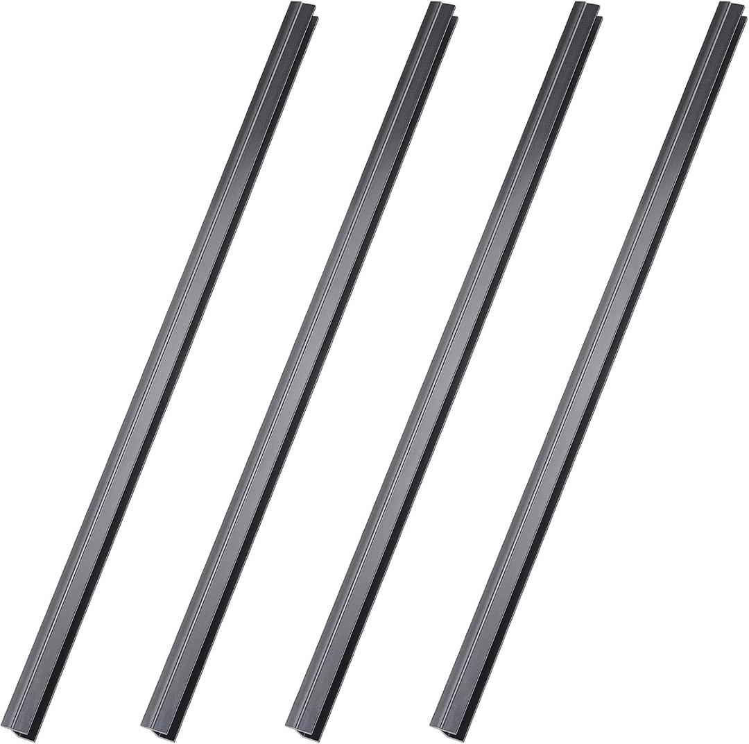 Tenare 4 Pieces Hanging File Rails PVC Black File Rails Hanging System Keeping Your Folders Neat and Organized(1/2 Inch Drawer Sides 24 Inch Long)