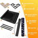 Jigsaw Puzzle Mat Roll Up, Portable Saver Pad 48 x 31 Up to 2000 Pieces, Puzzles Matt Rollup with Non-Slip Rubber Bottom & Smooth Top. (6 Puzzle Sorting Trays & 1 Storage Bag) (Black)