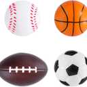 Super Z Outlet Mini Foam Sports Balls 24 Pack for Kids Adults Mini Baseball Football Basketball Soccer Stress Toy Game Party Decoration