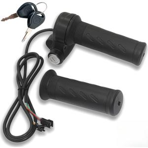 Ebike Full Twist Throttle Grip with 2 Keys, fits Ridstar Q20/Q20Lite/Q20Pro/H20/H26Pro/H20, Smooth Acceleration Control, Ergonomic Design (Black)