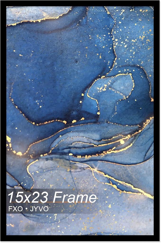 15x23 Picture Frame Black for Wall Mounting, Horizontal and Vertical Formats for Wall Hanging, Wood 15x23 Frame, Black, 1 Pack