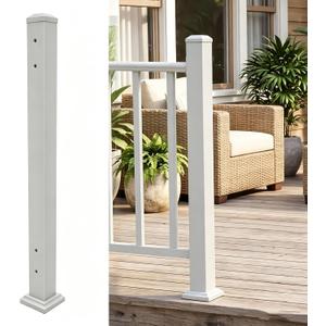 Atemou 2.8 in. x 2.8 in. x 39 in Railing Post with Screws | Porch and Deck Railing Post,Fence Poles for Decks, Stair Railing Porches(Side Mount)