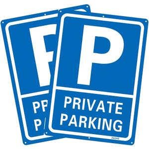 2-pack Black No Parking Sign, Aluminum, 25 X 35 cm, Minimalist Style