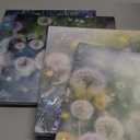 Teal Nature Dandelion Wall Art Bathroom Decor Colorful Modern Botanical Canvas Prints for Living Room Watercolor Dandelion Picture Country Flower Painting Bedroom Kitchen Home Decorations 20x20" 4 Pcs