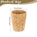 Dimeho Wicker Trash Can Small Waste Basket Water Hyacinth Wicker Garbage Can Office Garbage Cans Boho Woven Decorative for Home Bedroom Office Kitchen Living Room