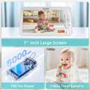 7" 1080P Full HD Dual Camera Baby Monitor Split Screen for Twins 100-Hour Battery Pan-Tilt 355/120 & 4X Zoom Night Vision & VOX 2-Way Talk & Lullabies Data Protection 2.4GHz Wi-Fi Only
