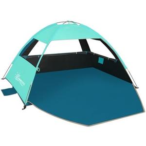 COMMOUDS Beach Tent Sun Shade for 3/4-5/6-7/8-10 Person, UPF 50+ Beach Sun Shelter Canopy Tent, Lightweight, Easy Set Up and Carry