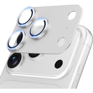 Jeluse Compatible with iPhone 17 Pro Camera Lens Protector, Strong Adhesion Full Coverage Metal Aluminum Alloy Ultra Clarity Tempered Glass Camera Screen Protector