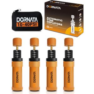 Adjustable Tire Deflator Auto-Stop (10-40 PSI) Offroad Accessories Valve Stem kit 4x4 Tyre Air Down Tool for Truck, Pickup, Motorcycle,Jeep etc. (Orange)
