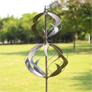 Wind Spinners Outdoor Metal - Large Kinetic Wind Spinner for Yard Garden, Windmills Lawn Ornament Dcor for Lawn Patio (Height 84") (Double Globe Decor/84 Inch)