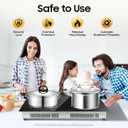 3000W 110V Cooktop Portable 4 Burners Electric Built-in Cooktop Sensor Touch Control Countertop Electric Hot Plate with Kid Safety Lock and 2H Timer, 9 Heating Level, no plug