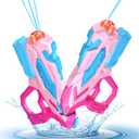2 PCS Water Gun for Kids, Super Squirt Guns Water Soaker Blaster - 4 Shooting Modes Switch - 26 Ft Long Shooting Range - Summer Water Toys Gun for Boys Girls Adults Outdoor Pool/Garden - Pink