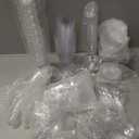 Honeydak 450 Pcs Disposable Clear Appetizer Plates with Spoons Forks 15 Styles Mini Dessert Cups 150 Forks 150 Spoons Plastic Dessert Containers Assorted Shape Parfait Cups for Wedding Party Serving