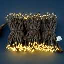 YULETIME 300 Warm White String Lights, 100 ft 8 Models Brown Wire 5mm LED