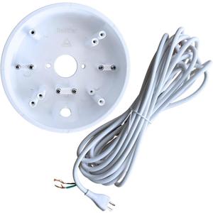 Wall Floodlight Camera Mount - Electrical Box - Made in USA | Universal Camera Mount Adapter for Ring, Eufy, Google, Blink Cams (White)  (Mount and Cord Set)