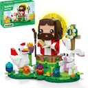 Easter Jesus with Bunny and Chick Building Block Toy Set, Easter Toys as Easter Basket Stuffers and Easter Egg Fillers, Easter Gift for Adults or Kids Boys Girls 6-12