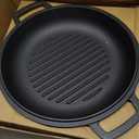2-in-1 Pre-Seasoned Cast Iron Double Dutch Oven Pot with Skillet Lid & Silicone Sleeves Raised Rib Skillet Lid Umite Chef 7QT Cast Iron Skillet Cookware Pan Set wirh Dual Handles Oven, Grill, Campfire & Stovetop Safe PFAS-Free
