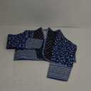 Wyeysyt Women's Cropped Puffer Quilted Jacket Cardigan Floral Printed Lightweight Long Sleeve Open Front Short Padded Coats (Medium, Black)