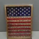 Pechpell Memorial Day 4th of July Patriotic Wall Decor, 15.7"x11.8" Wooden Red White Blue American Flag National Anthem Sign, Americana Independence Day Indoor Office Table Desk Mantel Home Decorations