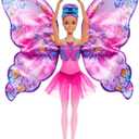 Barbie Dance and Flutter Doll with 2-in-1 Transformation from Dancer to Butterfly with Opening Wings, Purple Hair, Headpiece & Removable Tutu