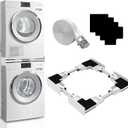 Upgrade Washer Dryer Stacking Kit, Universal Washer Dryer Stacking Kit Adjustable 29/28/27/26/25/24 Inch, Small Space Saving Solution Stacking Kit for Washer and Dryer with Ratchet Strap