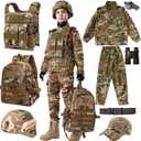 Kids Soldier Play Camouflage Military Uniform Suit Wear Toy Tactical Vest Boys and Girls Outdoor Adventure Army 
(13-14/ 160size)