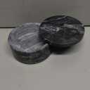 Salt and Pepper Bowl/Dual Compartment Cellar with Swivel Top for Salt, Spice and Herbs Storage (Black)