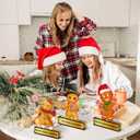 Pinkunn 3 Pcs Christmas Contest Trophy Set Funny Gingerbread Cookie Party Decorating Kit 5.9'' Trophies Acrylic Gingerbread House Man Award for Xmas Christmas Xmas Decorations