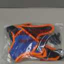 rabbitgoo Dog Harness No Pull with 2 Leash Clips, Adjustable Soft Padded, Reflective Oxford No Choke Pet Vest with Easy Control Handle for Medium Sized Dogs, Blue & Orange, M