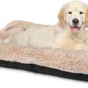 JOEJOY Dog Bed Crate Pad, Ultra Soft Calming Dog Crate Bed Washable Anti-Slip Kennel Crate Mat for Medium Small Dogs, Dog Mats for Sleeping and Anti Anxiety23" x 18", Beige