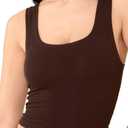 Tank Top for Women Cropped Camisole Ribbed Cami Sleeveless Shirts Summer Basic (Brown)