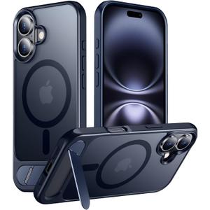 Magnetic Compatible with iPhone 16 Plus Case, [Built-in Invisible Kickstand][Compatible with MagSafe] [Military Grade Shockproof] Slim Translucent Matte Phone Case for iPhone 16 Plus 6.7"