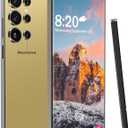 I25 Ultra Unlocked Cell Phone, 7000mAh Long Battery Life Smartphone,Built in Pen,6.8" HD Screen 12+512GB Unlocked Phones,5G/Dual SIM/Fingerprint Unlock/Face ID (Gold)