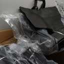 Windyun Reusable Grocery Bags Large Non Woven Shopping Bags with Handles Foldable Portable Tote, 16x6x12 Inch (Black)