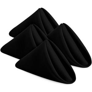 Utopia Home [Black] Cloth Napkins 17x17 Inches, 100% Polyester Dinner Napkins with Hemmed Edges, Washable Napkins Ideal for Parties, Weddings and Dinners, Size: 17" x 17" (Set of 24)