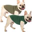 Dog Blank Cotton Shirts,Plain Dogs Large Big Clothes,Army & Deep Green, XXXL