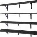 Long Wall Shelf,Large Floating Shelves for Wall,Wood Floating Bookshelves Hanging,Book Storage Display for Living Room Bedroom Office Bathroom Decor,4 Pack,36 Inch,Rustic Black