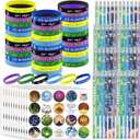 Mooliwe 496 Pcs Ramadan Gifts Eid Ramadan Pencil Wristband Sticker Set Including 48 Pencil 48 Wristband 400 Sticker for Mubarak Party Decorations Gifts(Fashion)