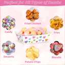 50 Pcs Valentines Paper Food Trays, Disposable Conversation Heart Serving Tray Valentine's Decorations, Love Holder Snack Food Boats, Popcorn Hot Dog Container for Wedding Birthday Party Supplies