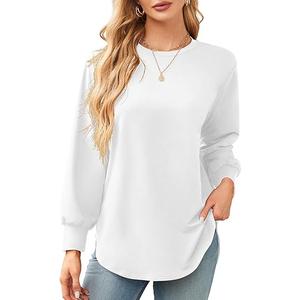 Amoretu Women's Casual Crew Neck Sweatshirt Loose Soft Long Sleeve Pullover Tops Size M