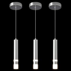 Modern Pendant Light Kitchen Fixture Dimmable LED Chrome Mini Pendant Lighting fo Kitchen Island Bedroom Bedside Table Small Pendant Lights (3-Pack)
