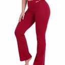 Nirlon High Waisted Bootcut Leggings for Women - NirLUX, 32"-Salsa-10 (Red)