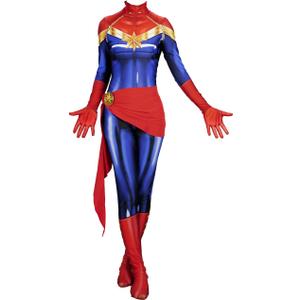 Womens Girls Superhero Cosplay Costume Halloween Spandex Jumpsuit Costume 3D Style Cosplay Suit (Large, Adult)